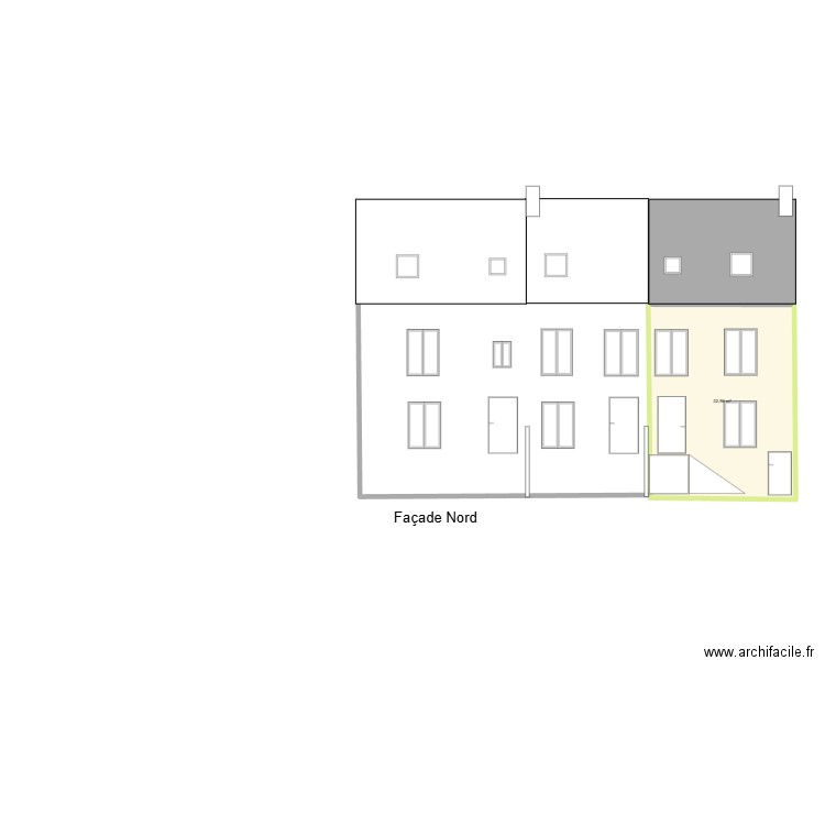 Plan2. Plan de 1 pièce et 33 m2