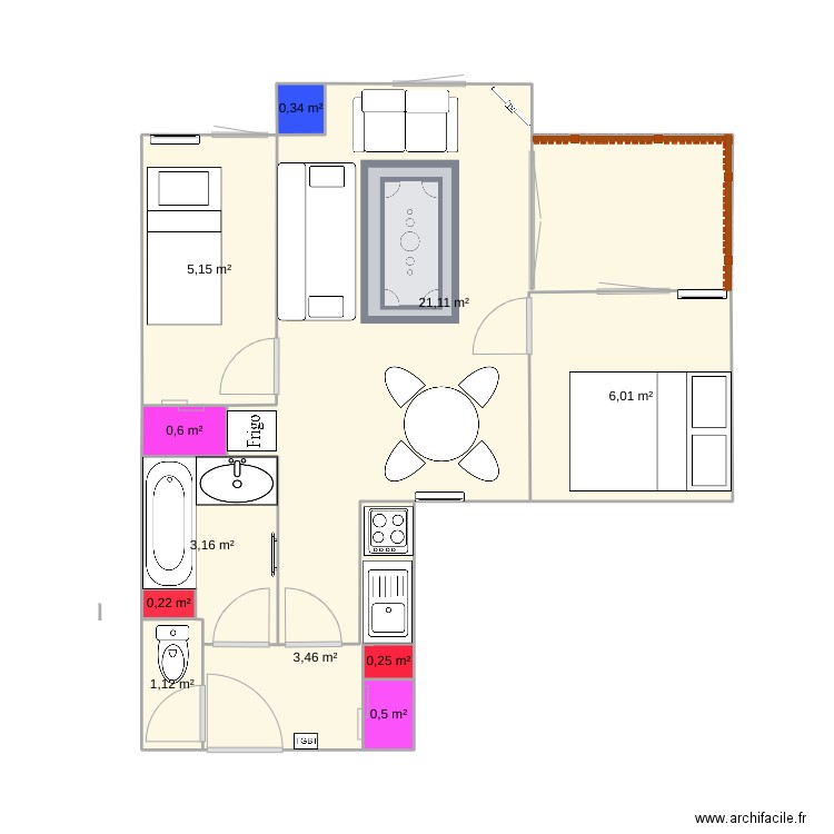 LE CHALET D'ORCIERES. Plan de 11 pièces et 42 m2