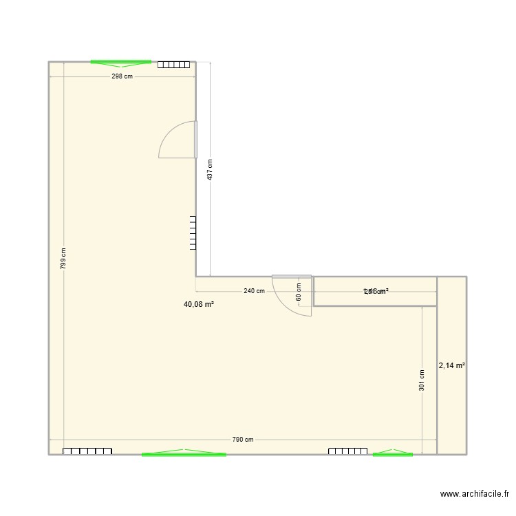 Séjour_Maison. Plan de 3 pièces et 44 m2