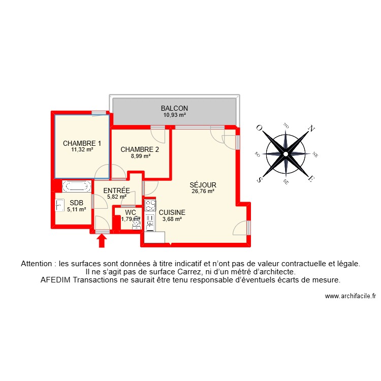 BI 26419. Plan de 11 pièces et 88 m2