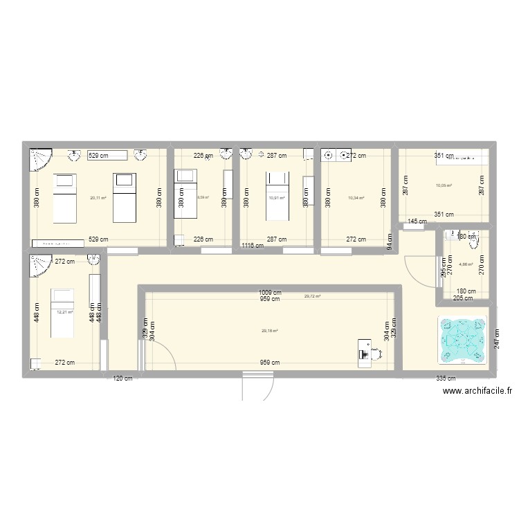 institut lush . Plan de 9 pièces et 136 m2