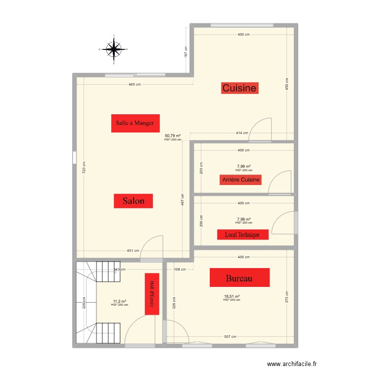 Maison GILLET BODET. Plan de 5 pièces et 96 m2