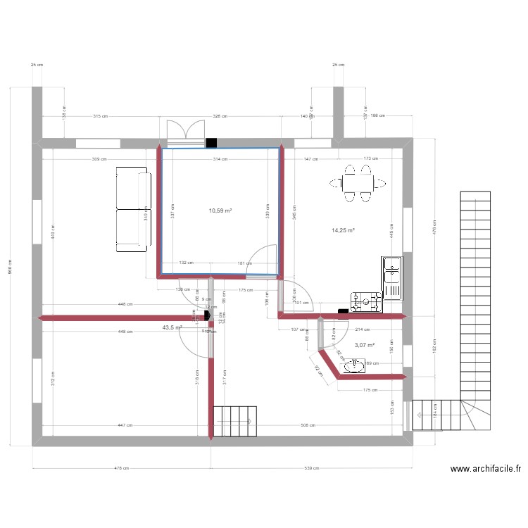 ighalden 2. Plan de 4 pièces et 71 m2