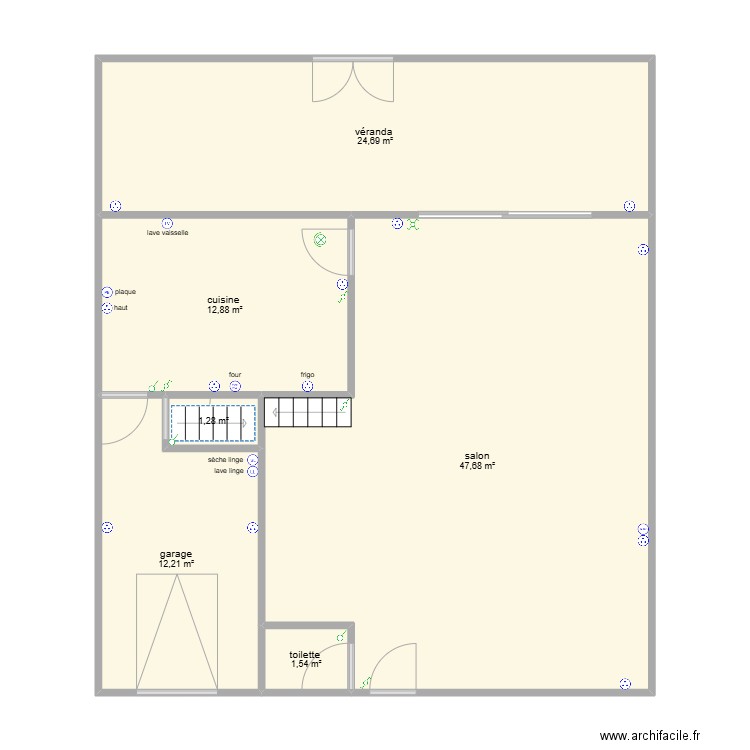 edouar rechaussé. Plan de 6 pièces et 100 m2