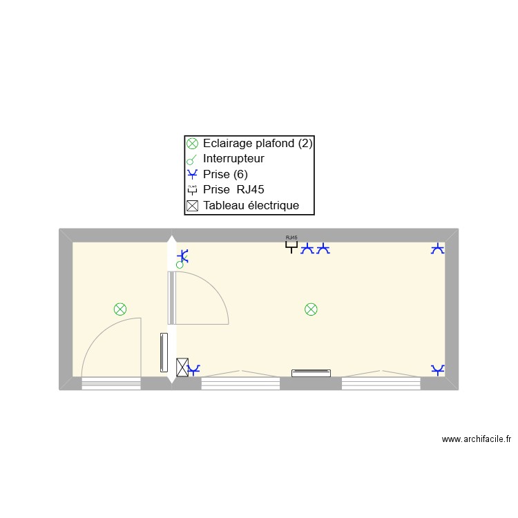 essai. Plan de 2 pièces et 11 m2