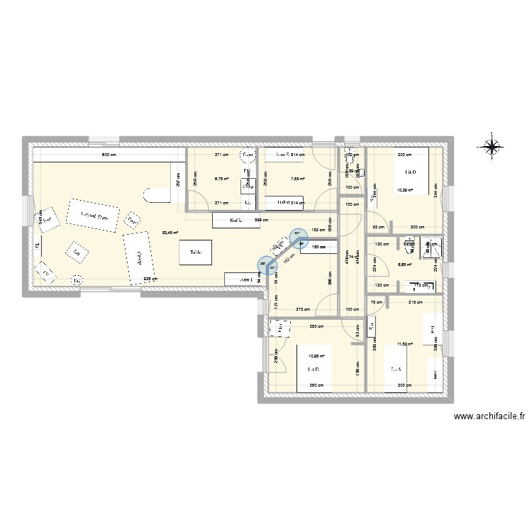 Dordogne. Plan de 9 pièces et 114 m2