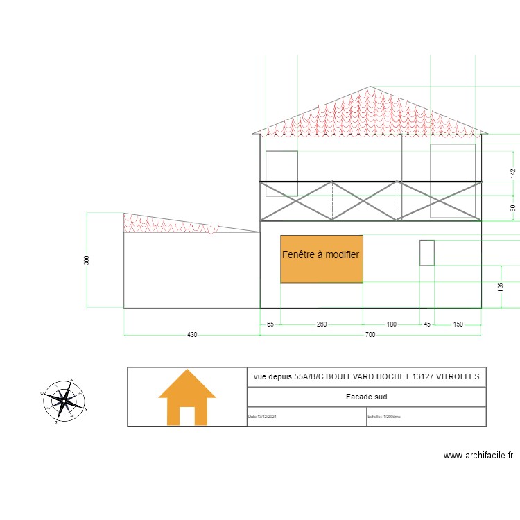 FENETRE SALON façade sud. Plan de 0 pièce et 0 m2