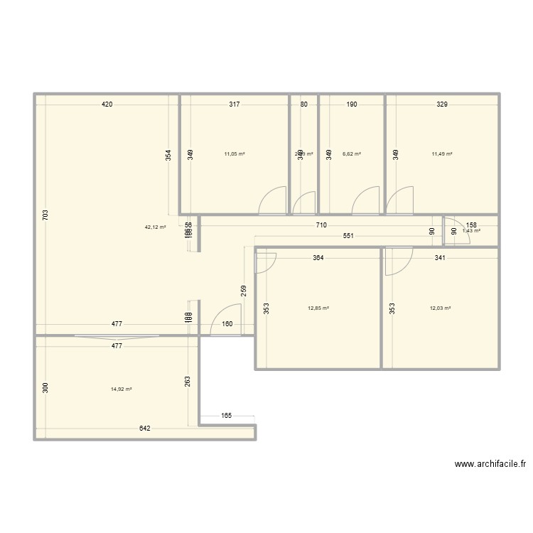 LA CROIX PILLET-Aménagement. Plan de 9 pièces et 115 m2