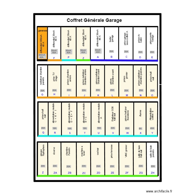 coffret A garrage clémence . Plan de 28 pièces et 61 m2