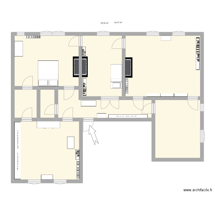 LEPOIS. Plan de 8 pièces et 119 m2