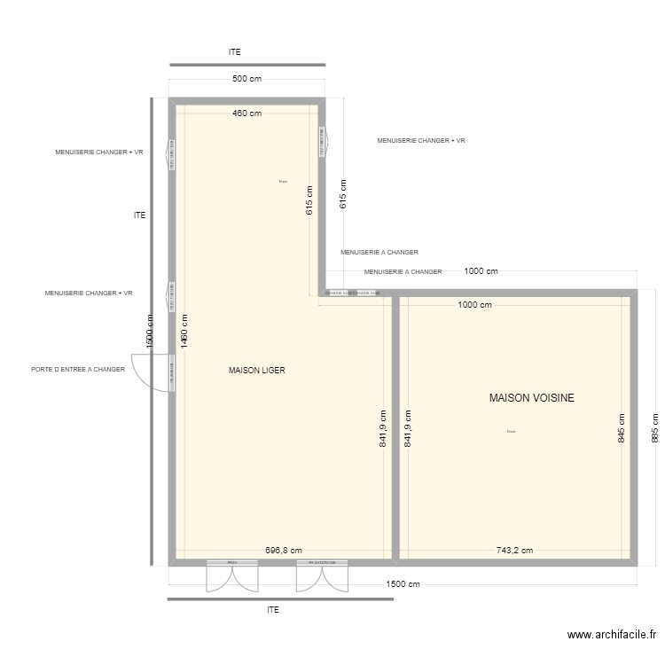 LIGER FRANCOIS. Plan de 1 pièce et 150 m2