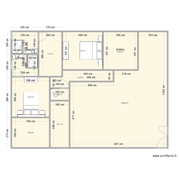 PLAN 3. Plan de 11 pièces et 135 m2