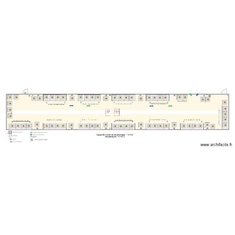 SOA grand frigo / pdt emballés - nus / stockage . Plan de 1 pièce et 192 m2