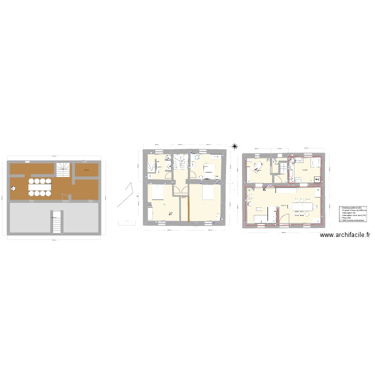 maison Rayssac modif chambre étage. Plan de 11 pièces et 226 m2