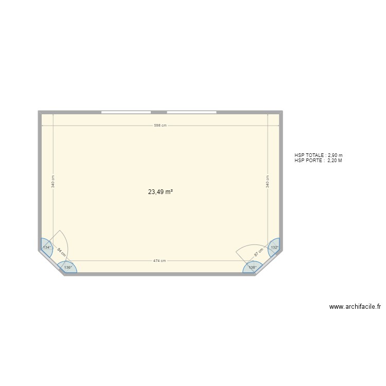 SAINTE THERESE. Plan de 1 pièce et 23 m2