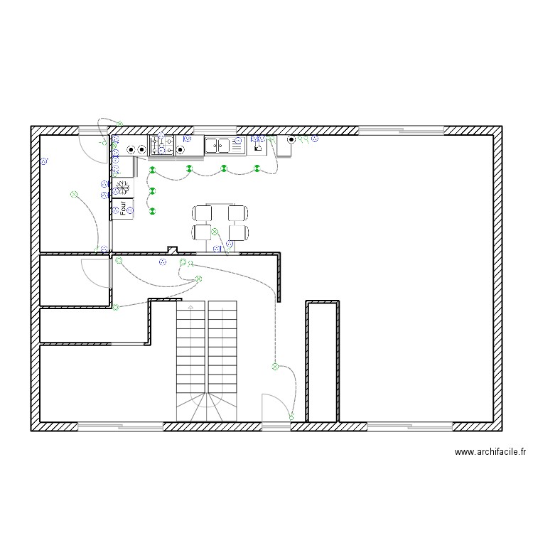 cuisine LICAUSI Jean. Plan de 3 pièces et 102 m2