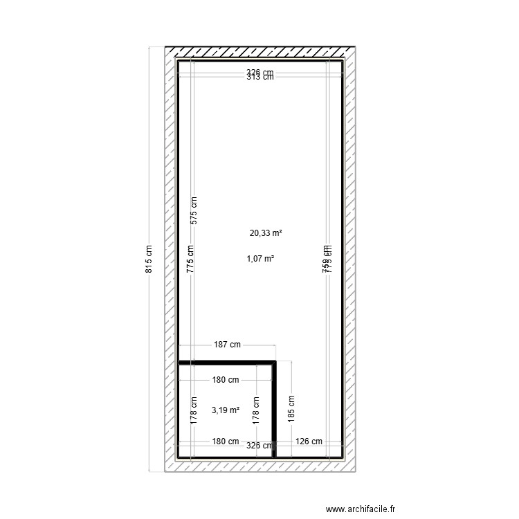 SAINT GELY. Plan de 3 pièces et 49 m2