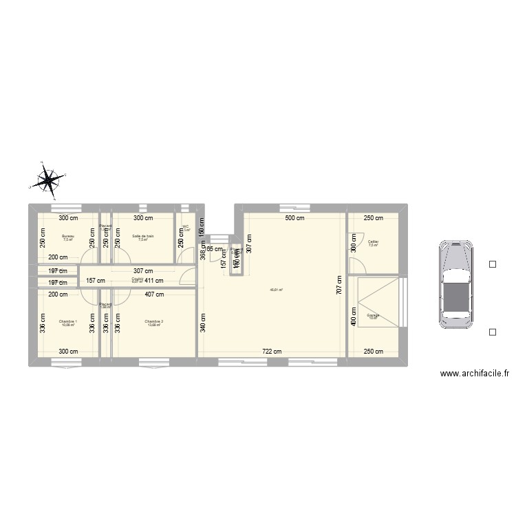 Maison 4. Plan de 14 pièces et 117 m2