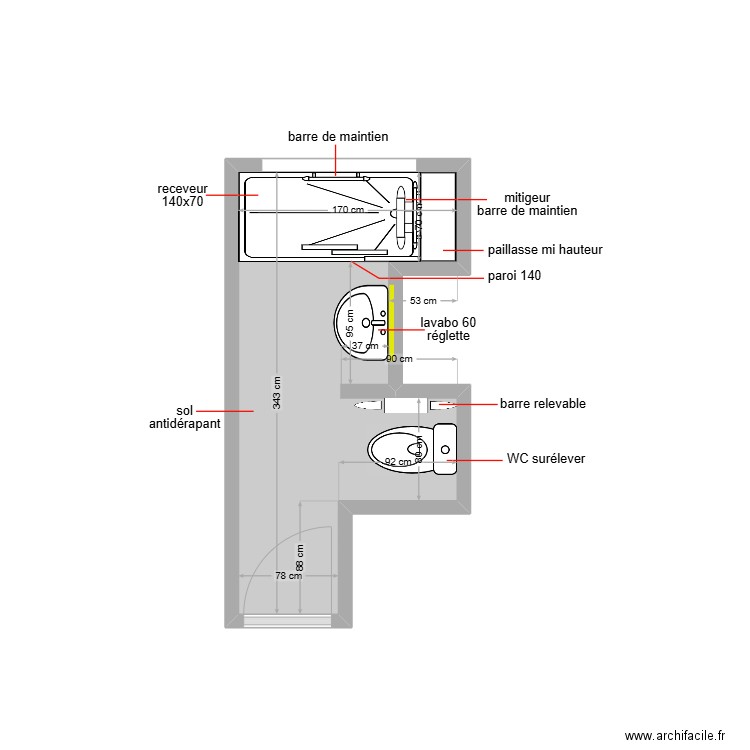 flayou. Plan de 1 pièce et 4 m2