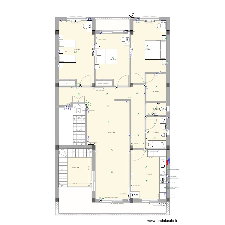 Mehdi Zaafour 4 route. Plan de 49 pièces et 532 m2