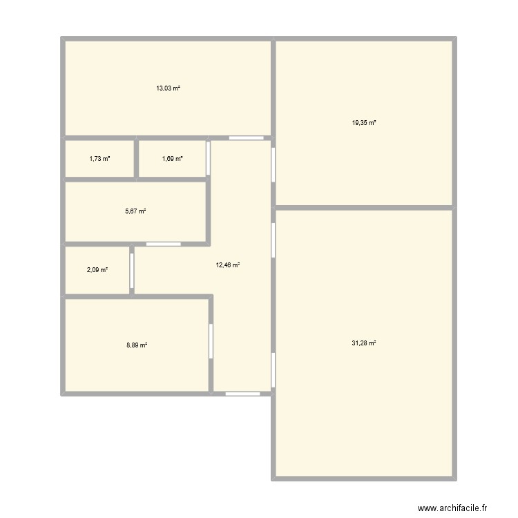 123. Plan de 9 pièces et 96 m2