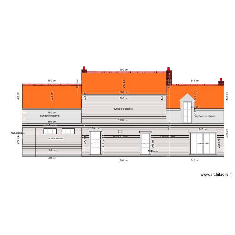 plan façade  nord  projeté 2025 v5. Plan de 0 pièce et 0 m2