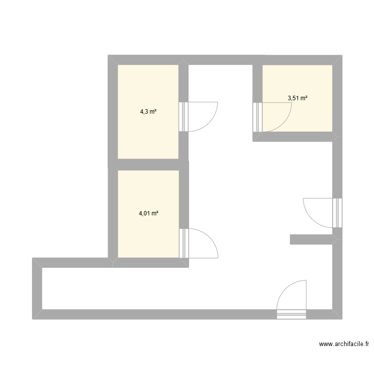 stage . Plan de 3 pièces et 12 m2