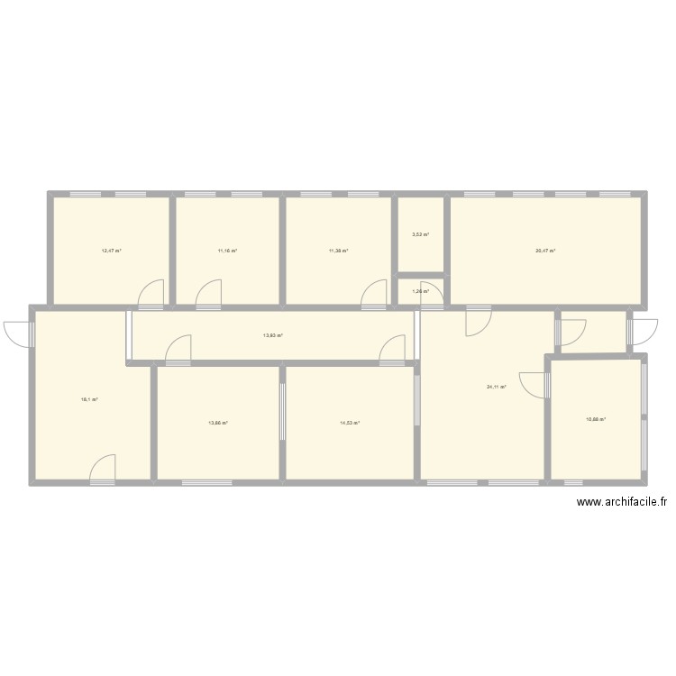 PLAN BUREAU. Plan de 12 pièces et 156 m2