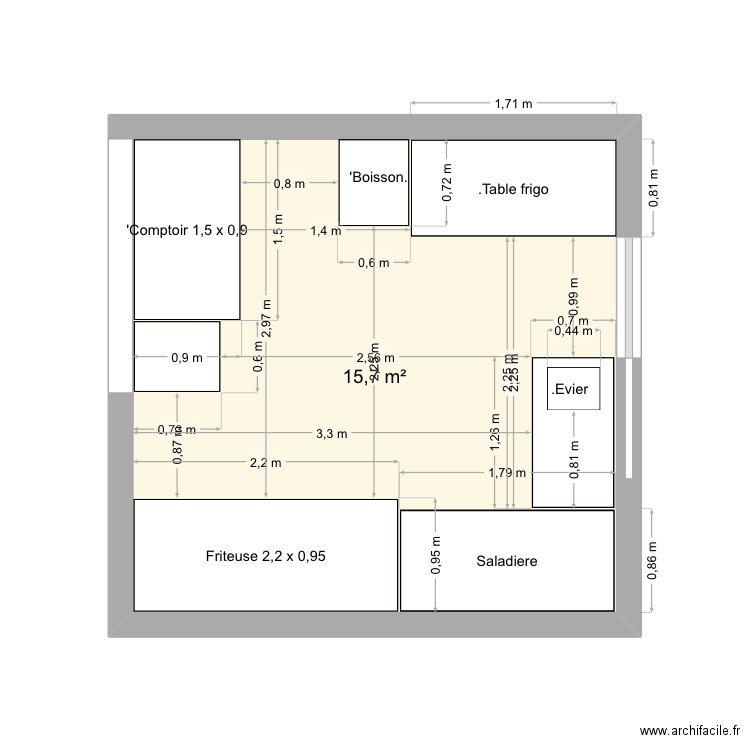 'Robertville 1. Plan de 1 pièce et 16 m2