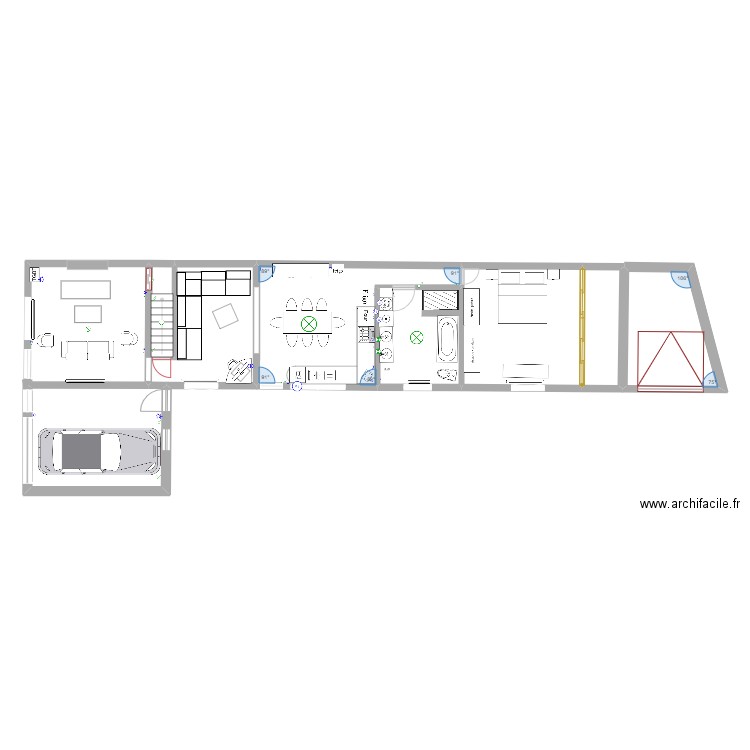 renovation  (Electricité). Plan de 7 pièces et 98 m2