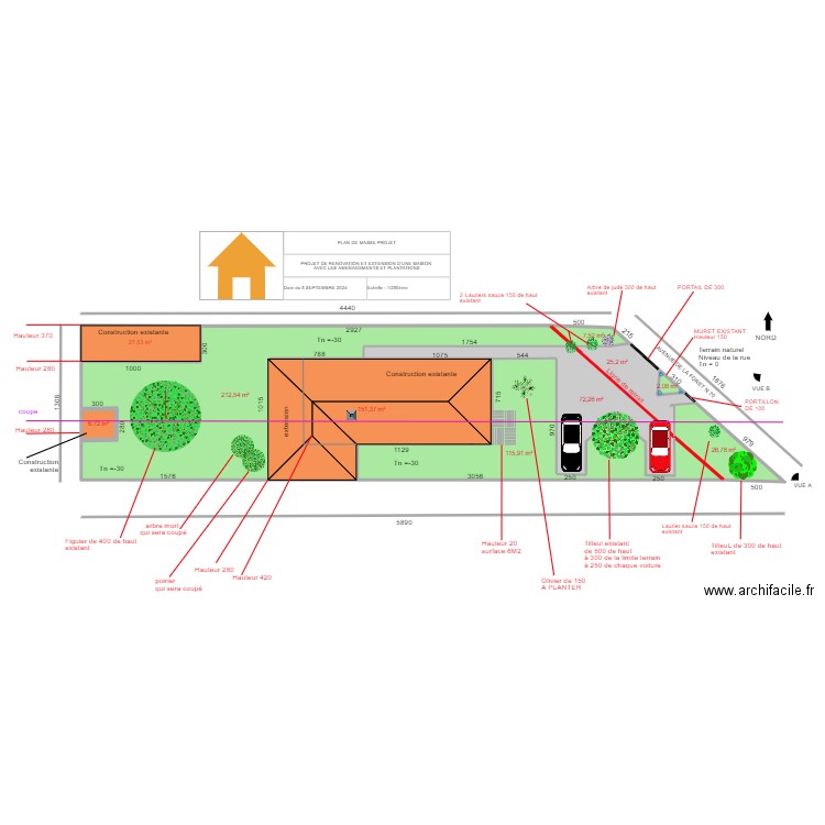 PLAN DE MASSE 3. Plan de 10 pièces et 648 m2