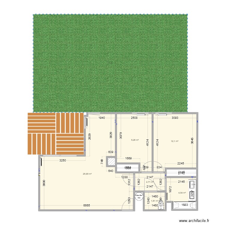 Appart. Plan de 9 pièces et 62 m2