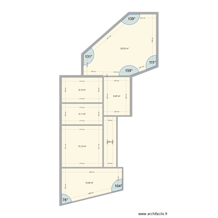 APPAT ABRE INF. Plan de 7 pièces et 62 m2