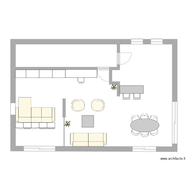 Projet fin d'année. Plan de 2 pièces et 90 m2