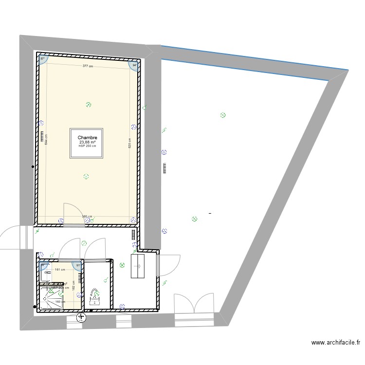 toulaud34. Plan de 2 pièces et 27 m2