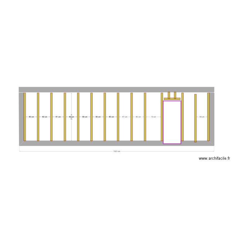 coté porte. Plan de 0 pièce et 0 m2