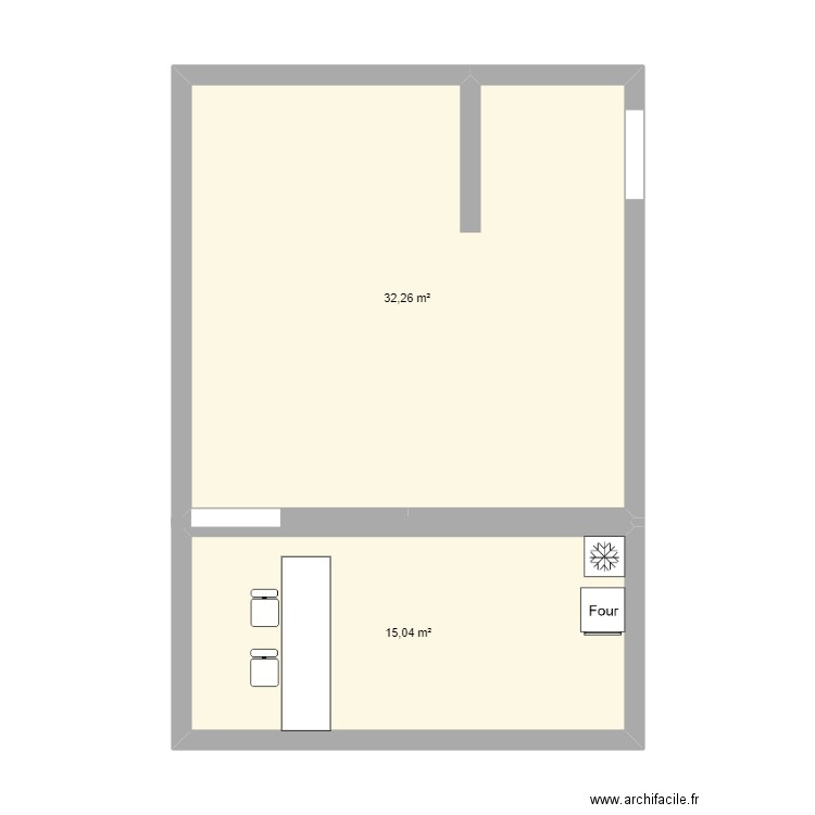 MAISON RBK. Plan de 2 pièces et 47 m2