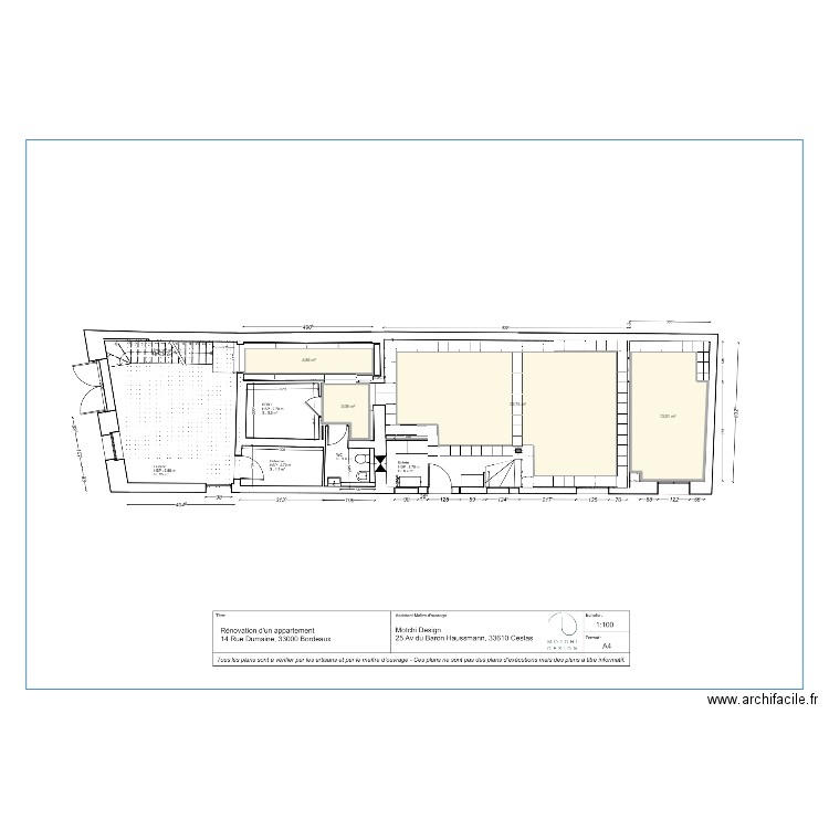 IMANECALEPINAGE. Plan de 4 pièces et 54 m2