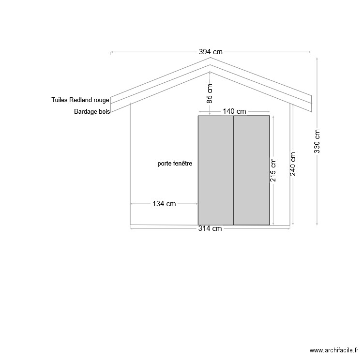 Plan façade Est Après. Plan de 0 pièce et 0 m2