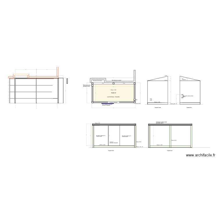 Vue en Plan chaudière. Plan de 1 pièce et 11 m2