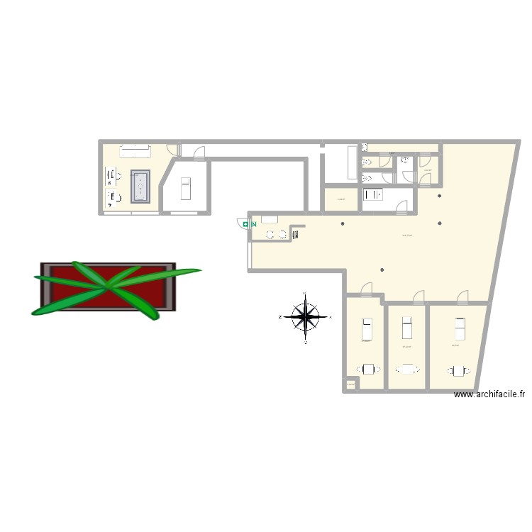 14eme. Plan de 9 pièces et 221 m2