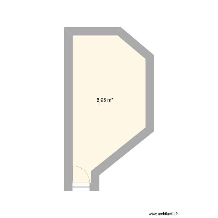 Chambre. Plan de 1 pièce et 9 m2