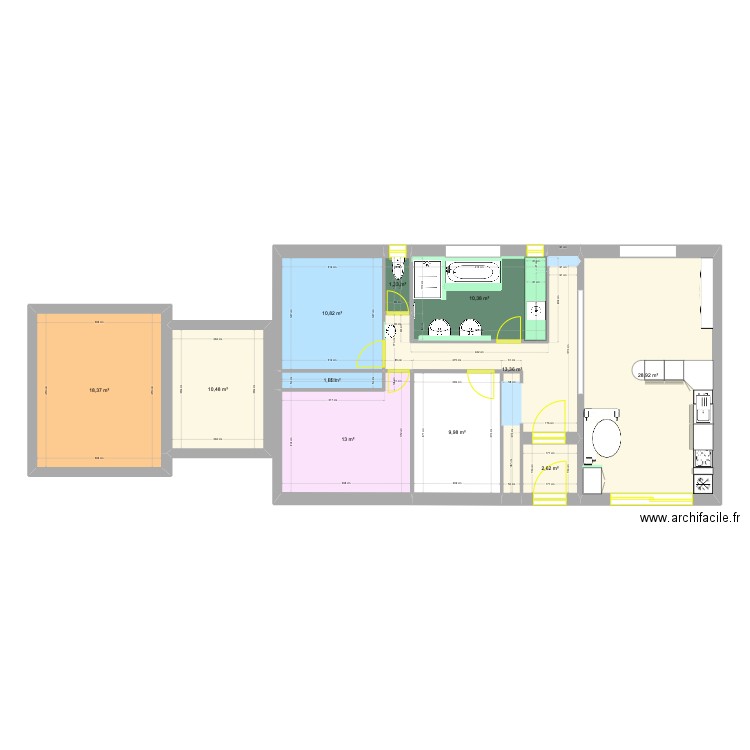 Jouques 1. Plan de 11 pièces et 121 m2