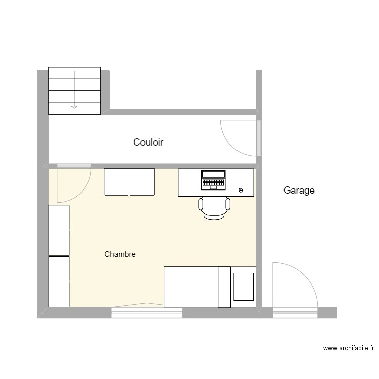 hamme. Plan de 1 pièce et 16 m2