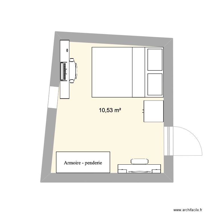 appart. Plan de 1 pièce et 11 m2