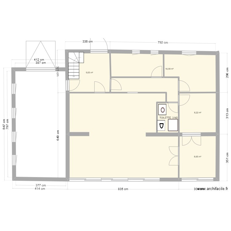 montrd. Plan de 5 pièces et 99 m2