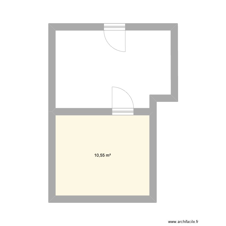 chambres. Plan de 1 pièce et 11 m2