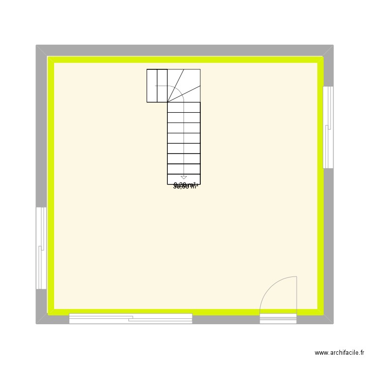 Garnier. Plan de 2 pièces et 81 m2