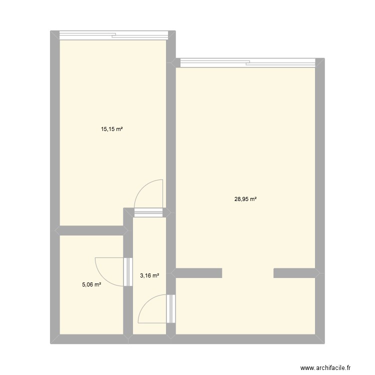 Arcachon. Plan de 4 pièces et 52 m2