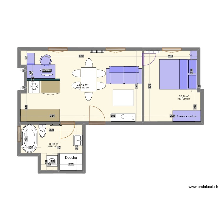 Alfortville4. Plan de 3 pièces et 41 m2